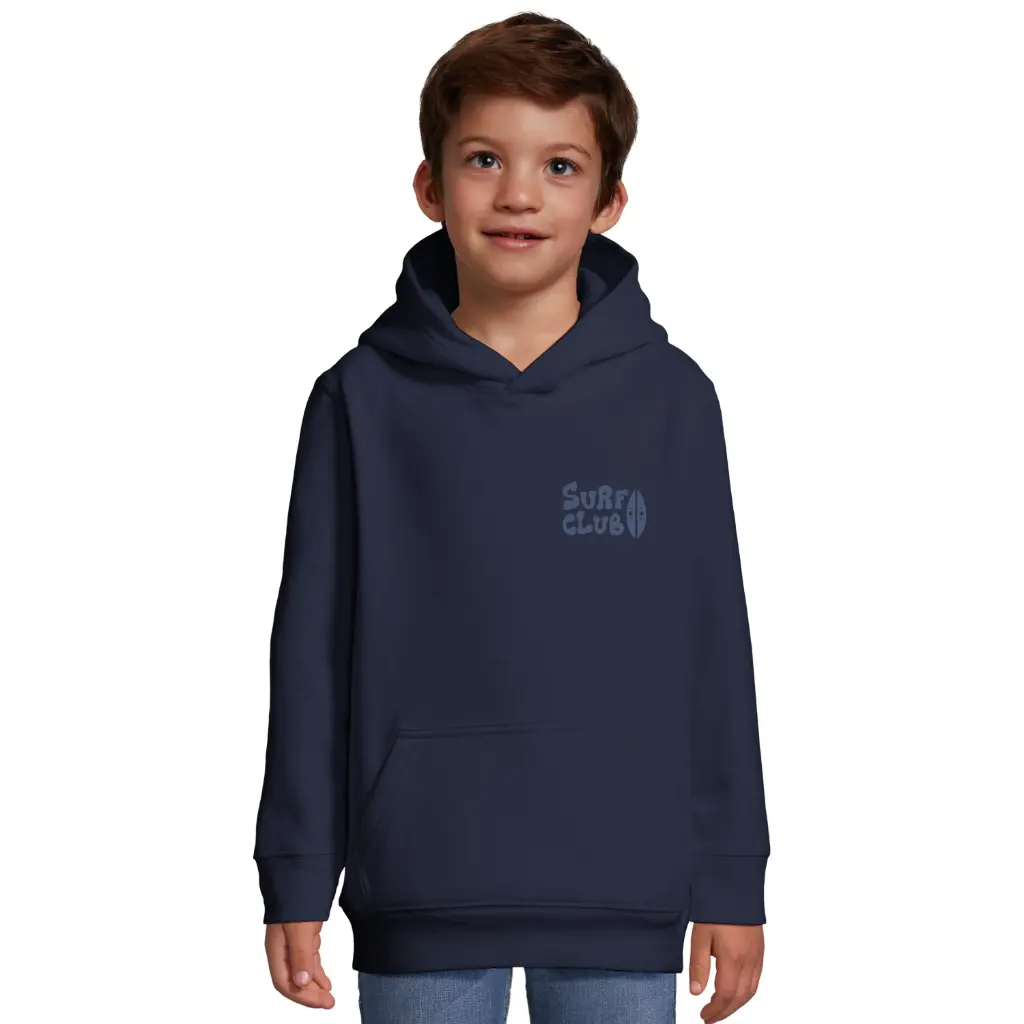 Surf Club Pull à capuche (motif: Planches bleu marine)